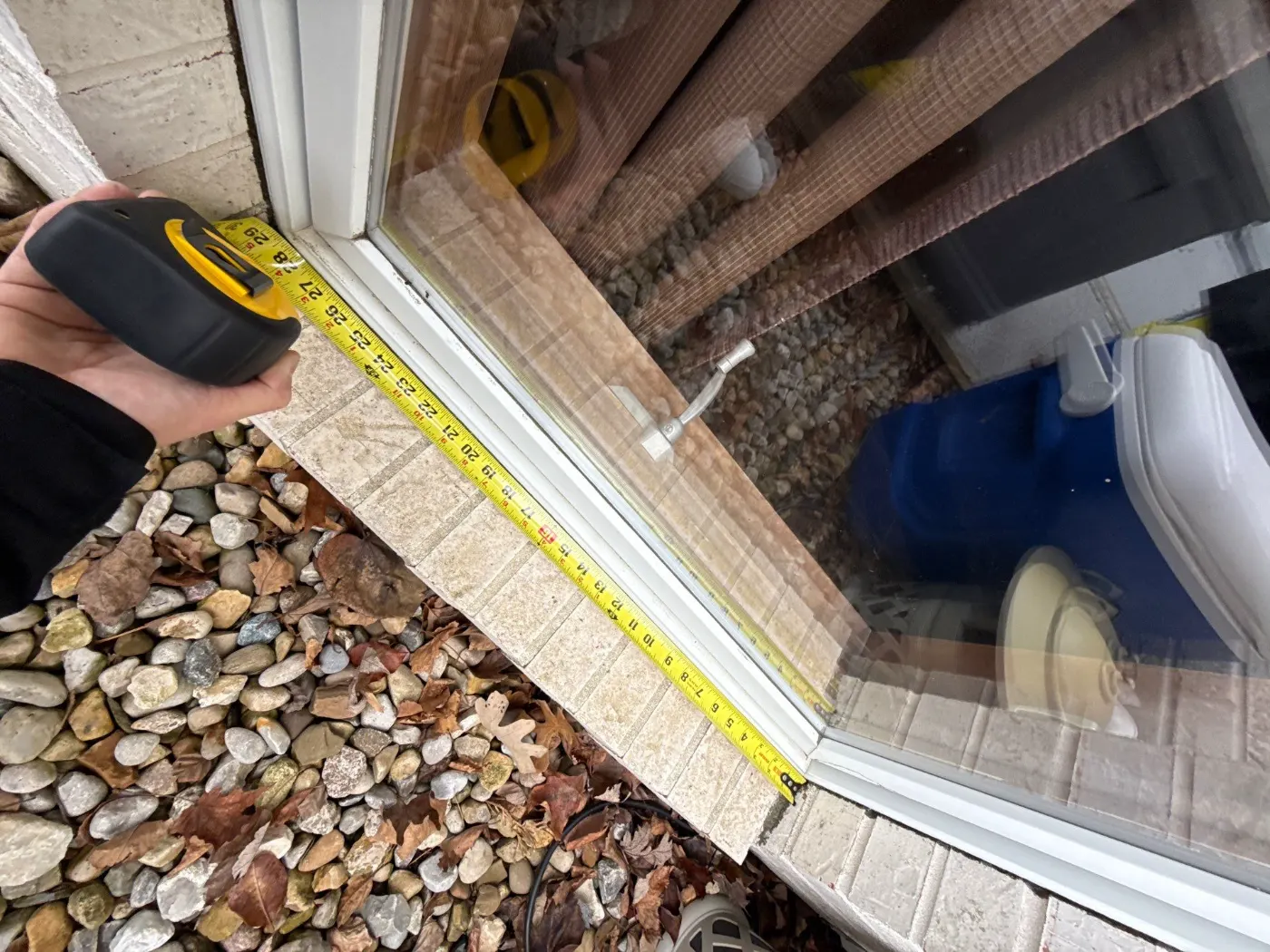 Frame and seal detail on a Pebble Brook window job